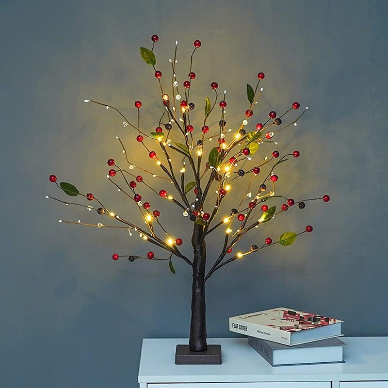 Christmas Home Decoration Red Fruit Tree Lights