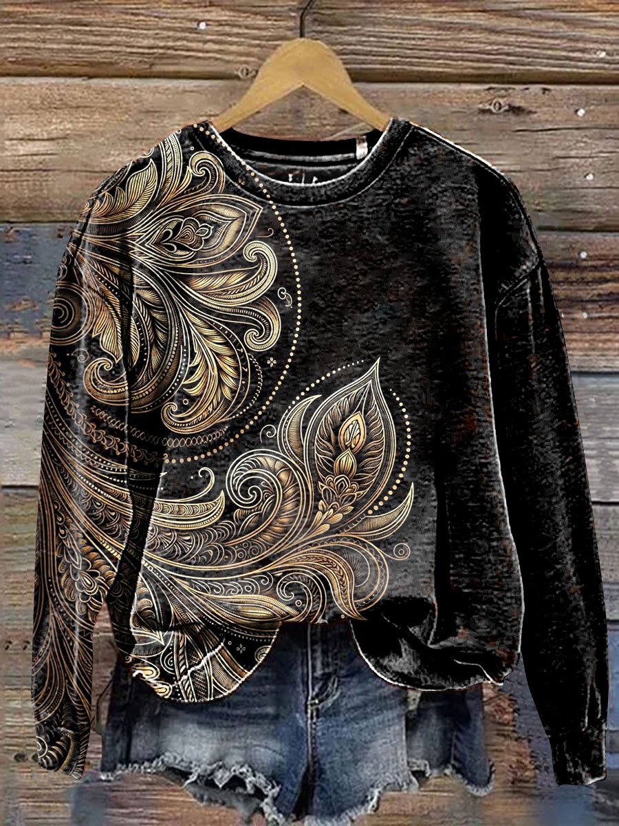 Vintage Floral Fine Art Print Casual Sweatshirt