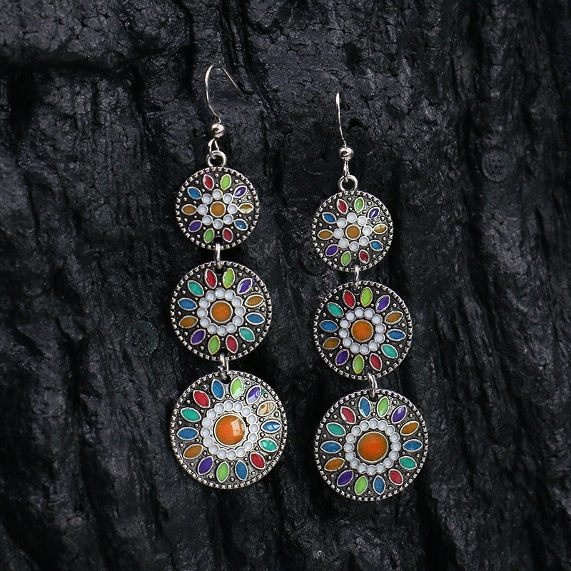 Women's Bohemian Tribal Hollow Earrings