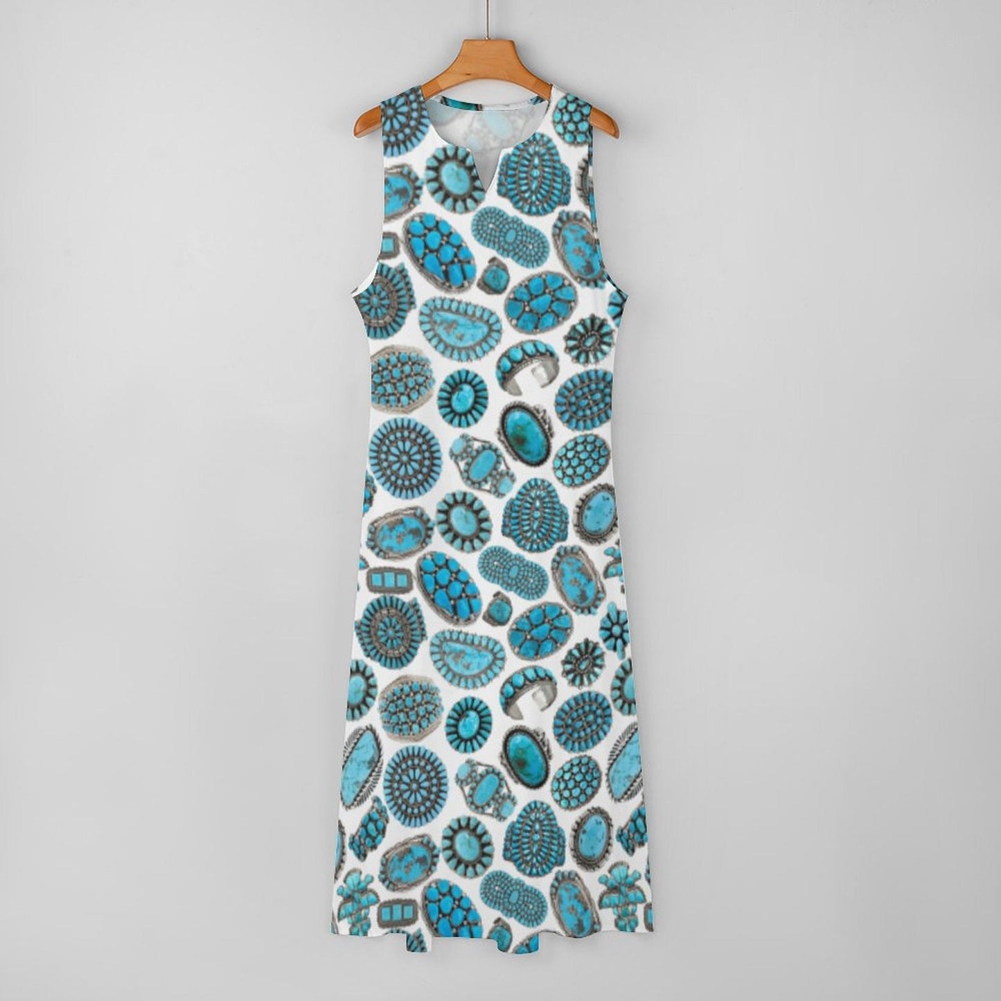 Turquoise Crazy Maxi Dress