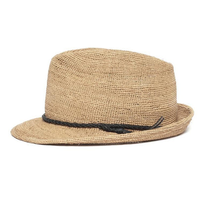 [Brad Pitt same style!]Can be rolls up for packing- Goorin Bros Morning Glory Raffia Straw Trilby Fedora