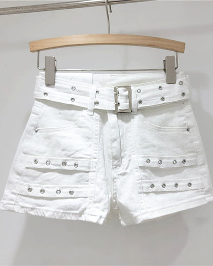 Retro High Waist Loose Stretch Denim Shorts