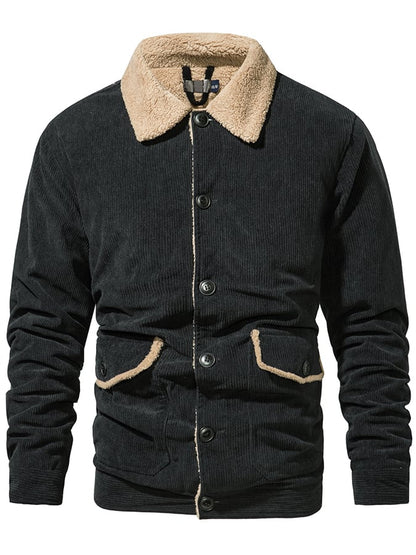 Men's Western Retro sherpa Thickened Corduroy Jacket