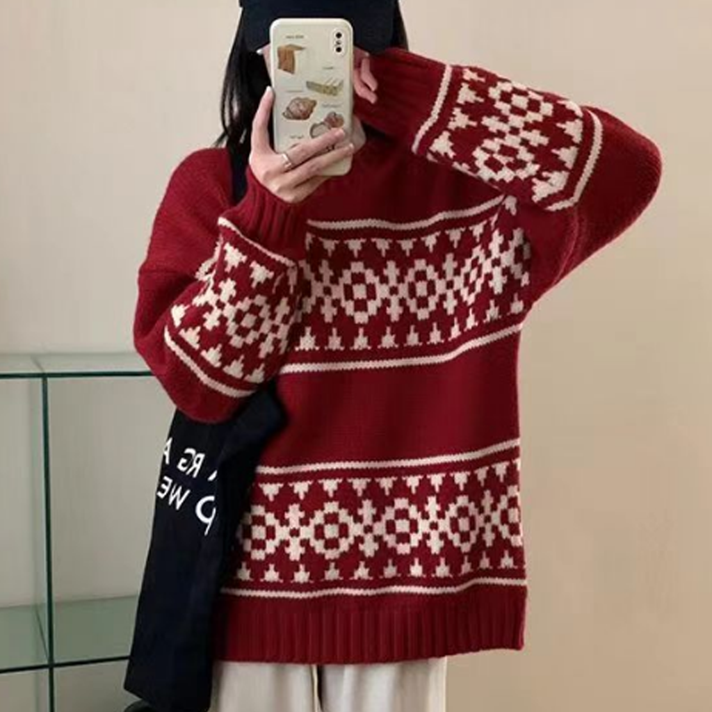 Retro Striped Woolen Sweater