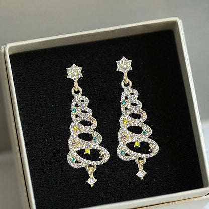 Sparkling Christmas Tree Earrings