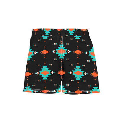 Women's Black Aztec Beach Board Shorts