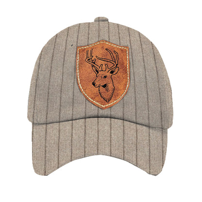 Men's Outdoor Striped Elk Logo Print Sun Hat