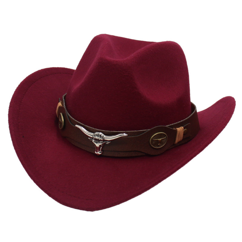 Men's Vintage Western Cowboy Hat Suede Knight British Felt Hat