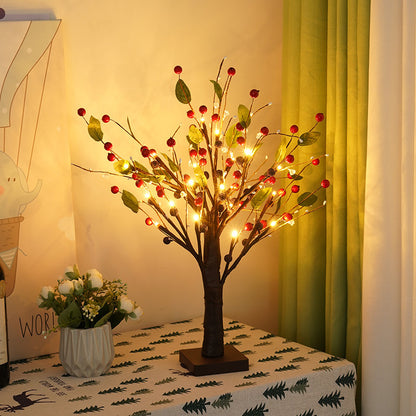 Christmas Home Decoration Red Fruit Tree Lights