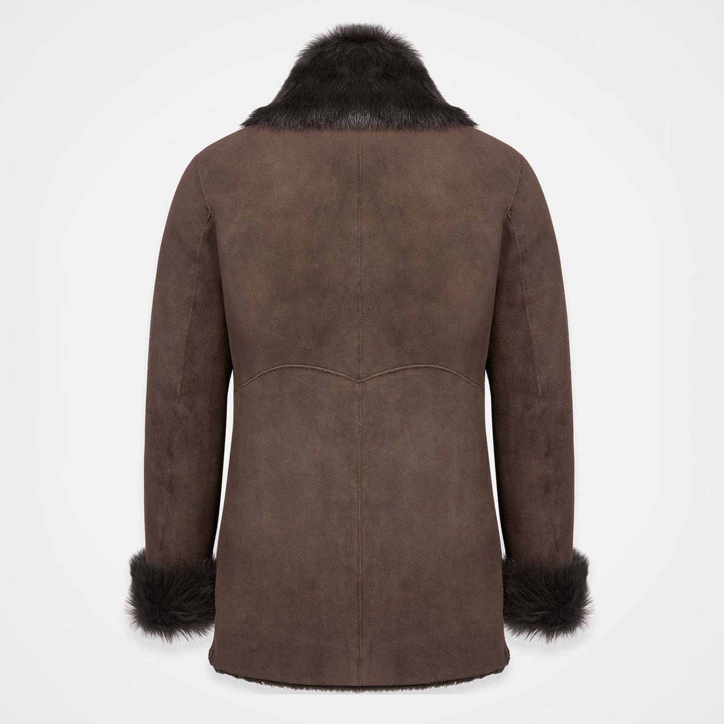 Women's Vintage Suede Fleece Fur Lapel Shearling Coat Sherpa Lined Jacket