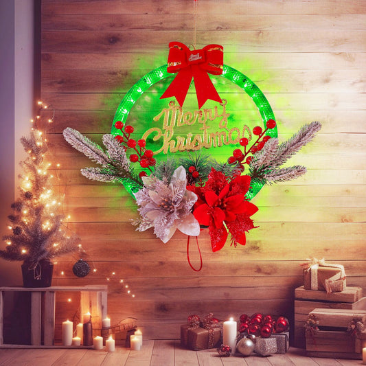 Christmas LED Wreath Decorated