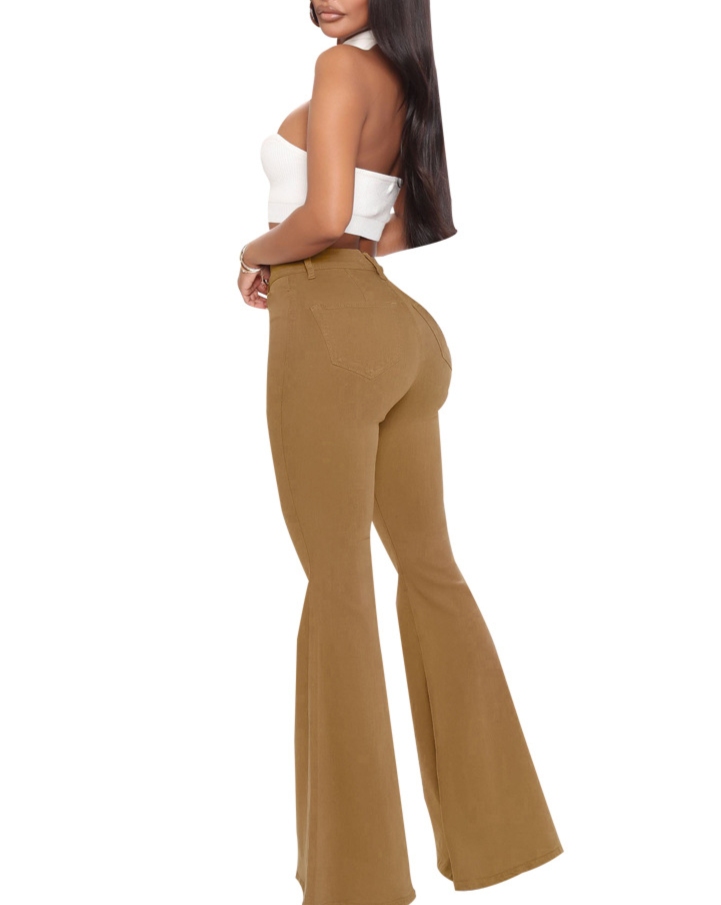 High-Waisted Slim Versatile Fit Stretch Flare Jeans