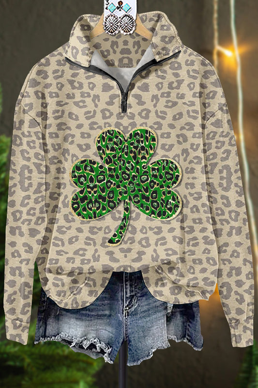 Classic Contrast St. Patrick's Day Print Sweatshirt