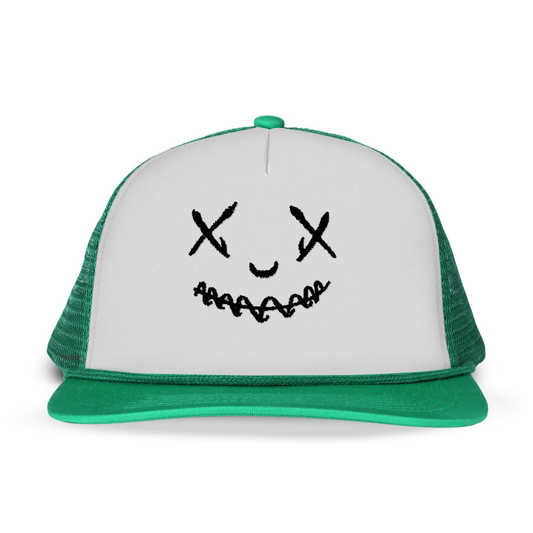 Happy Face Printed Trucker Hat