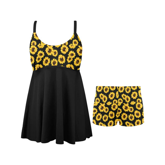 Sunflowers Swim Dress & Shorts Set