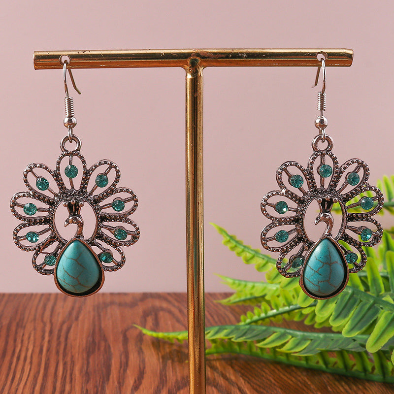 Ethnic Malachite Turquoise Earrings