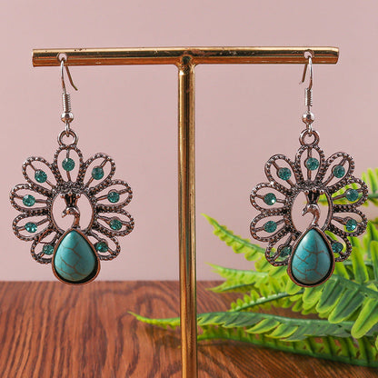 Ethnic Malachite Turquoise Earrings