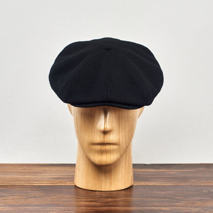 PEAKED CAPS Genuine Scottish Harris Tweed 8 Panels Man Cap Black