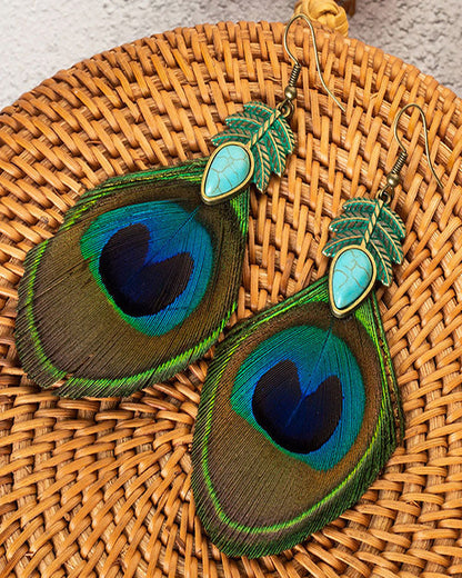 Peacock Feather Earrings