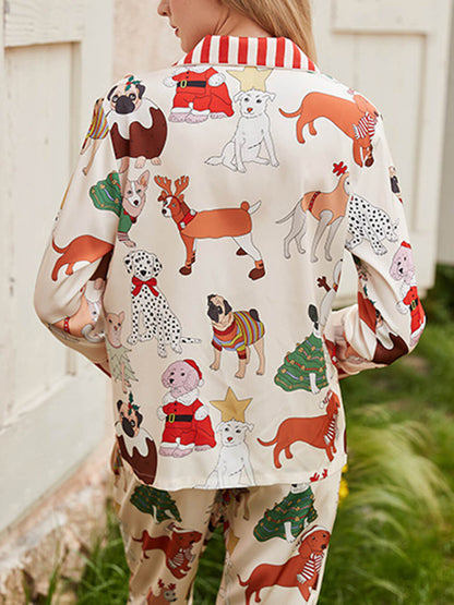 Christmas Dog Print Pajama Set