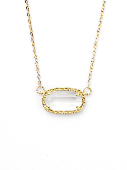 Oval Birthstone Pendant Necklace