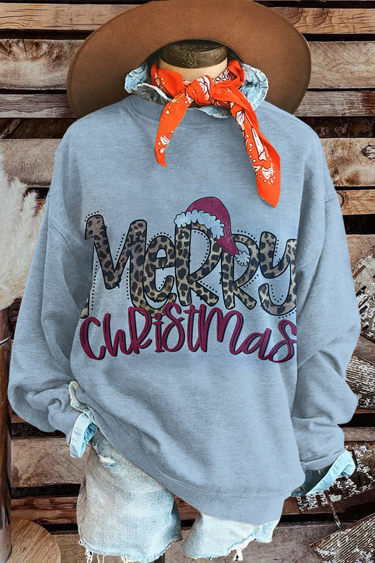 Leopard Merry Christmas On Sand Sweatshirt