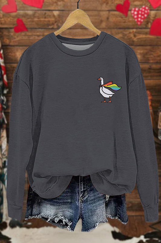 Cute Rainbow Goose Sweatshirt