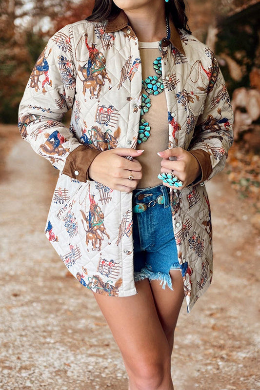 Vintage Western Rodeo Print Jacket