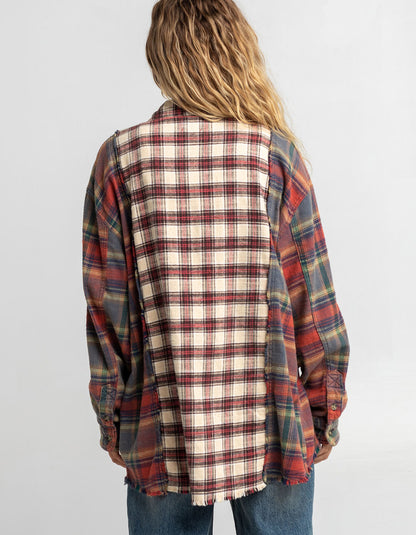 Paneled Flannel Shirt