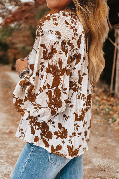 Floral Print V-Neck Shirt