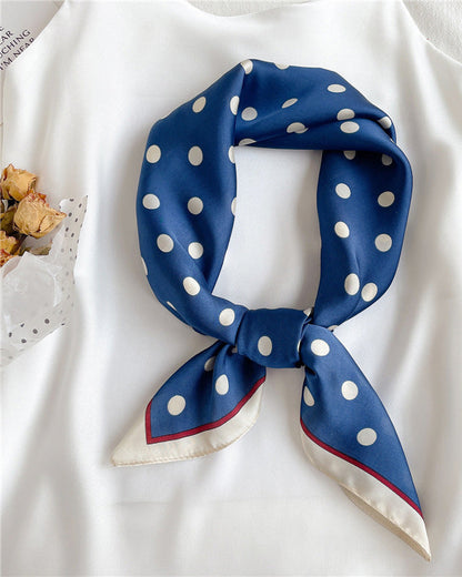 Dot Imitation Silk Square Scarf