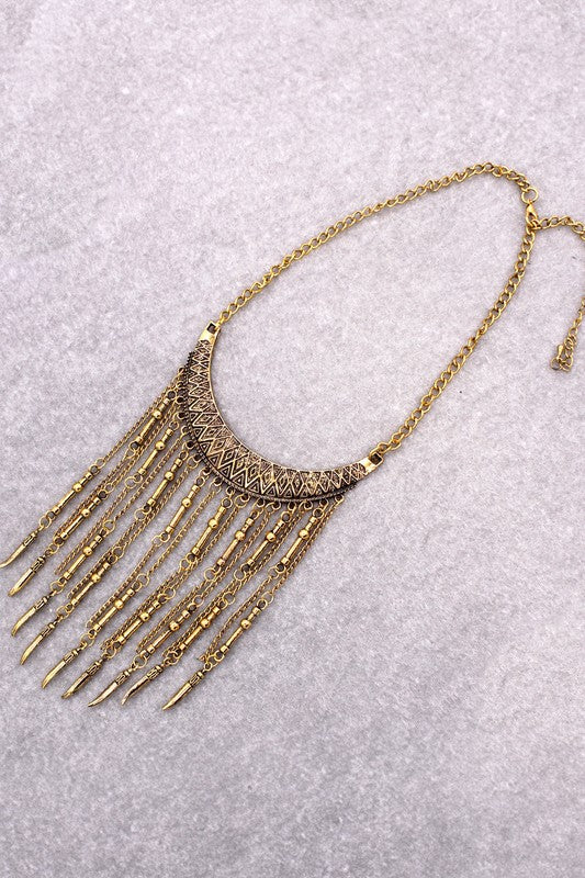 Boho Fringe Necklace Set