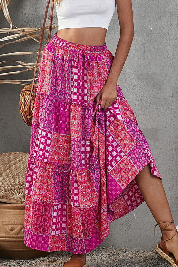 bohemian beach dress resort skirt