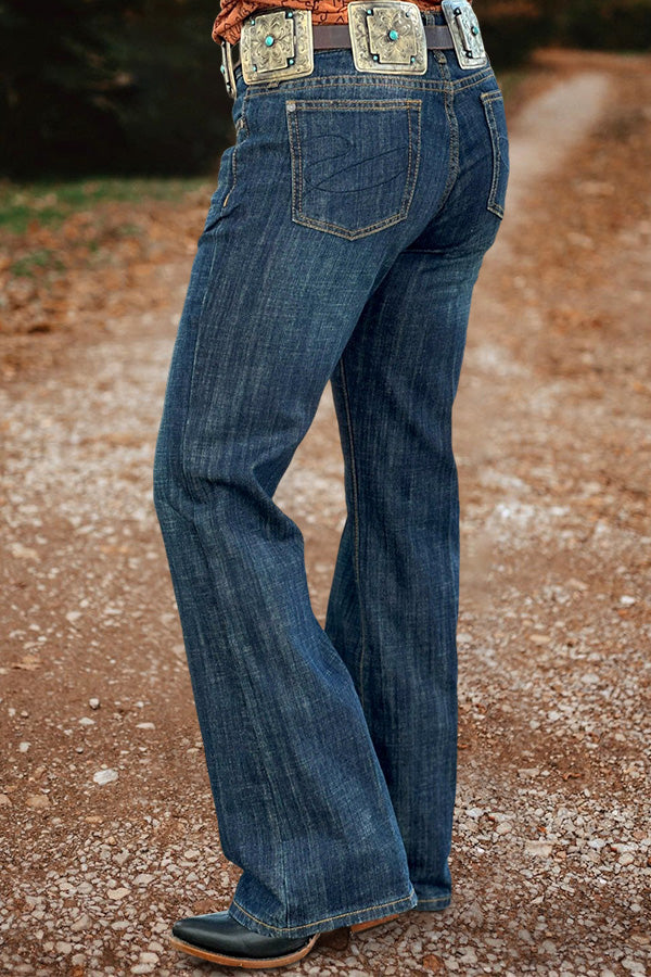 Vintage Washed Wide Leg Jeans