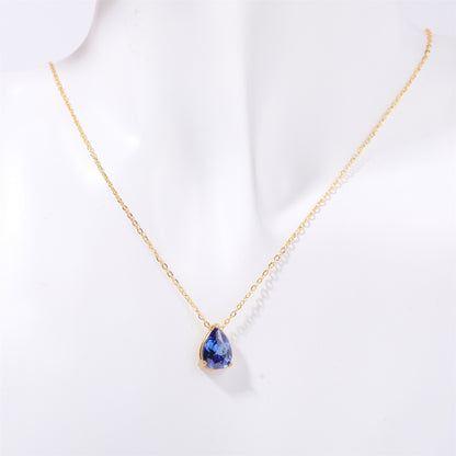 Women's December Birthday Pear-shaped Teardrop Zircon Necklace