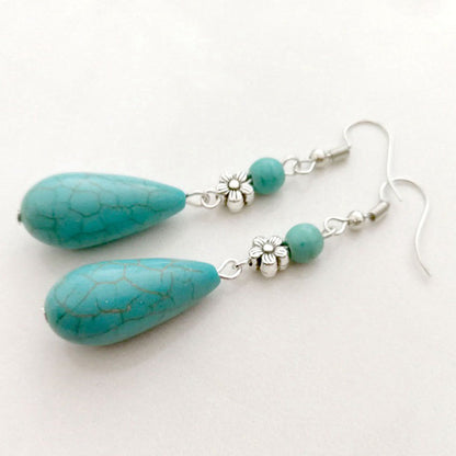 Retro Folk Style Water Drop Earrings