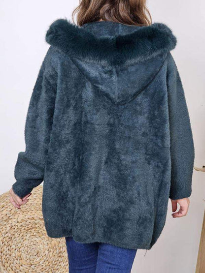 Women's Hooded Fur Casual Coat