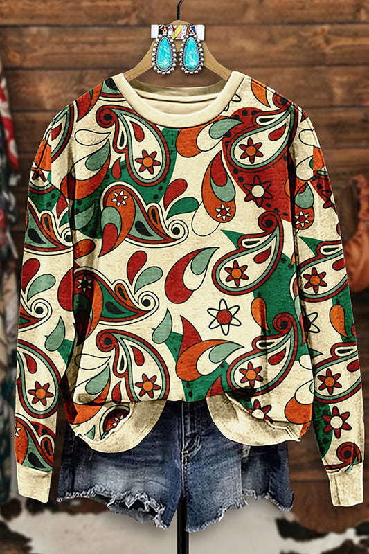 Vintage Western Perlis Print Sweatshirt