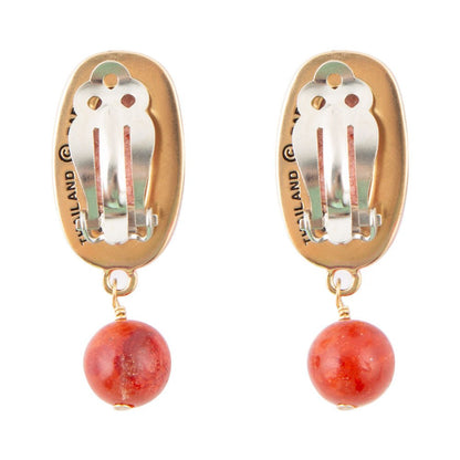 Catalina Orange Sponge Coral Clip Earrings