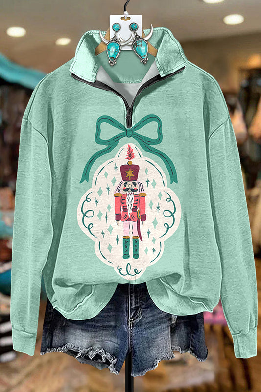 Bow Nutcracker Zipper Sweatshirt