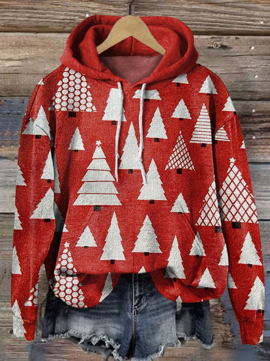 Christmas Tree Colorful Art Print Casual Sweatshirt