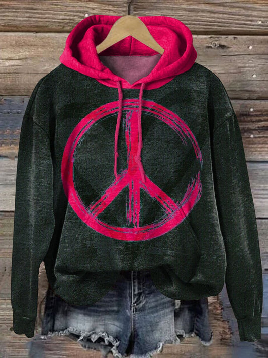 Love And Peace Art Print Casual Sweatshirt