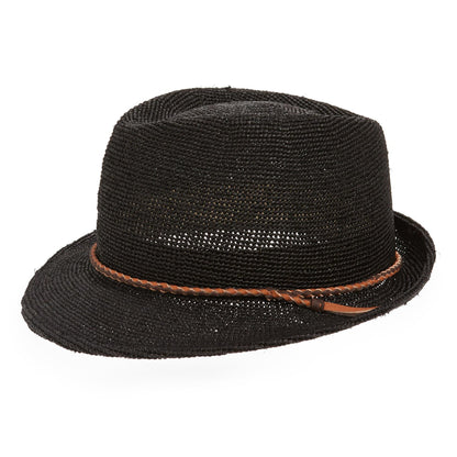 [Brad Pitt same style!]Can be rolls up for packing- Goorin Bros Morning Glory Raffia Straw Trilby Fedora