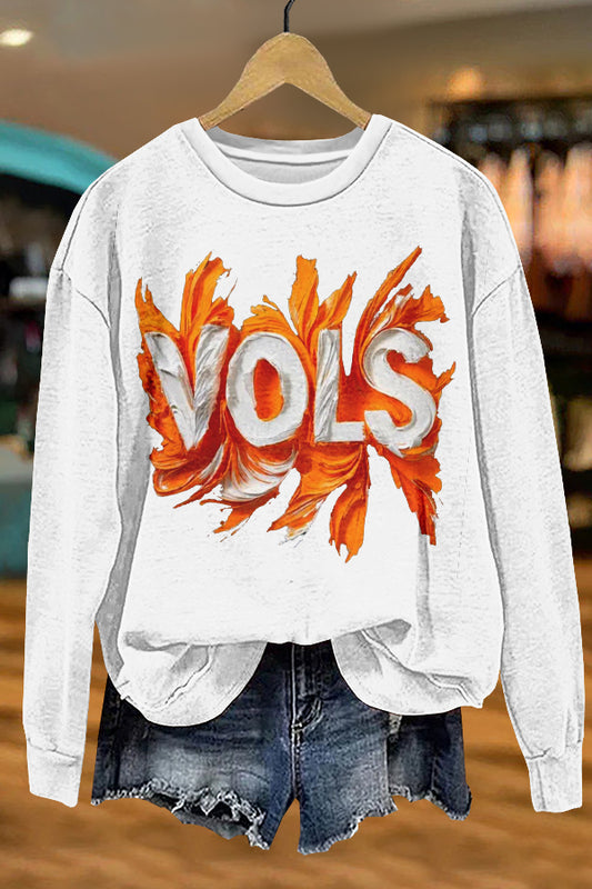 Chic Gameday Tennessee Volunteers Print Sweatshirt