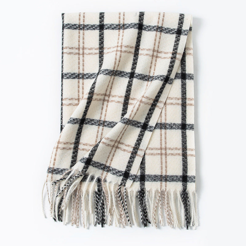 Classic Plaid Tassels Soft Scarf