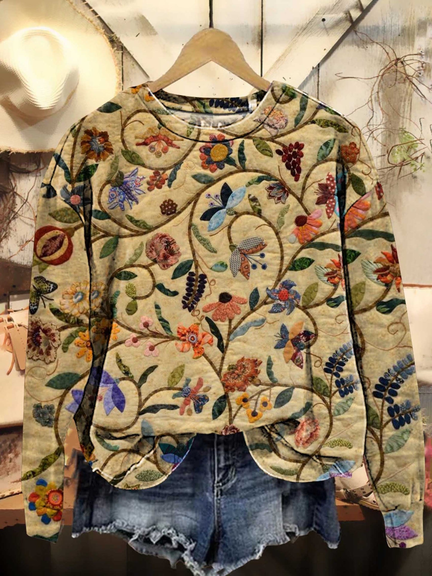 💥Global bestseller💥Vintage floral casual sweatshirt