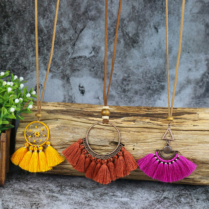 Women's Bohemian Tassel 3-pack Necklace