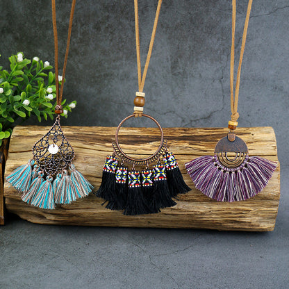 Women's Bohemian Tassel 3-pack Necklace