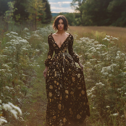 Retro Country Style Floral Dress