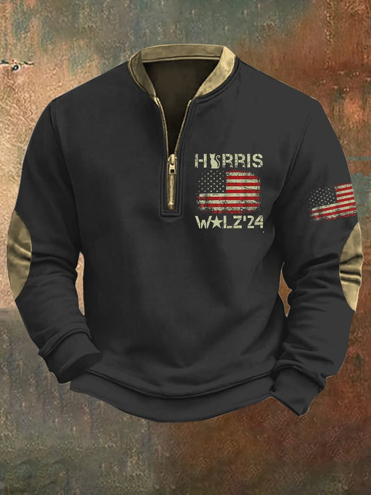 Men's Vintage Flag Print Sweatshirt